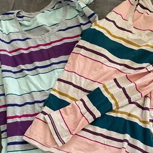 Sonoma Multicolor Striped Long Sleeve Tops